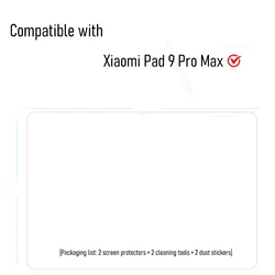 Premium HD Tempered Glass Screen Protector - 2 Pack, Damage - Proof & Oil - Resistant (2P - Pad 9 Pro Max)