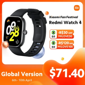 In Stock Global Version Redmi Watch 4 Smart Watch Ultra Large 1.97'' AMOLED Display 20 Days Battery Life Support 5-system GNSS