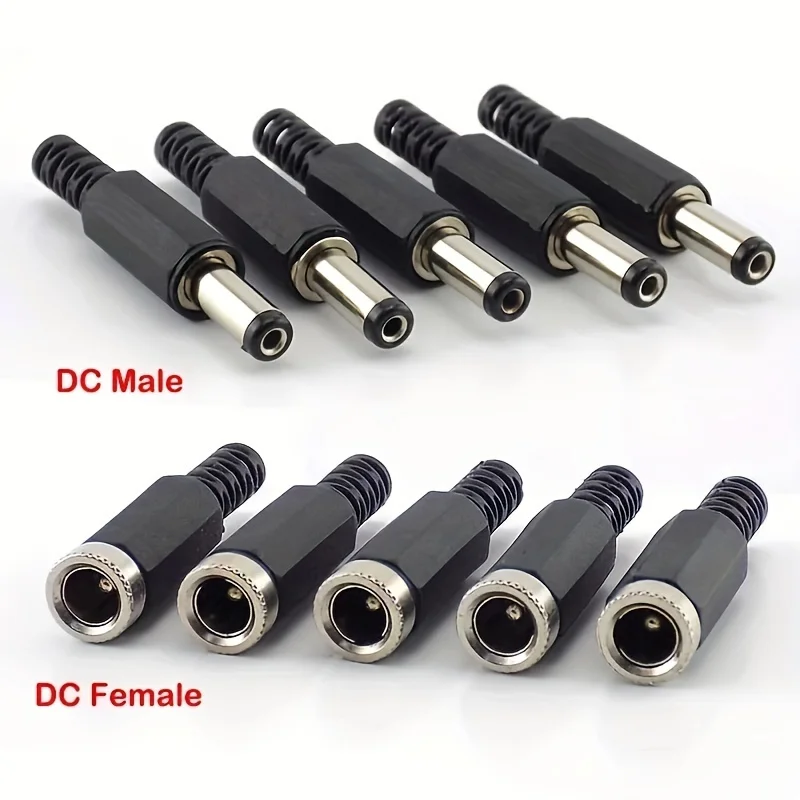 DC Power Plug Socket 5Pair/10 pairs 5.5x2.1mm Welding Connector Male/Female Electrical