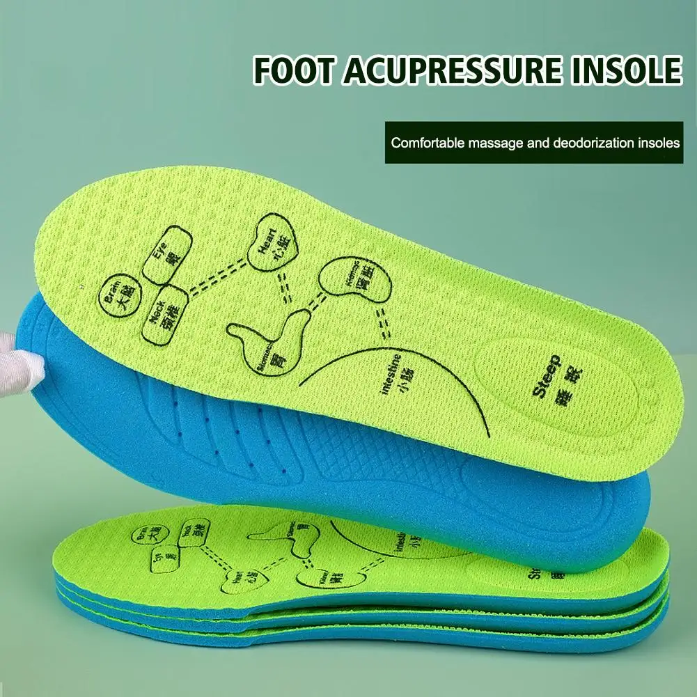 

Foot Acupressure Insole Men Women Soft Comfortable Breathable Deodorant Acupoint Absorbing Insole Sweat Massage Shoe Pads C8z1