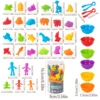 Counting Animal Models Paired With Classification Bowl Sets To Learn Mathematics, Colors, Soft Rubber Classification Toys 6