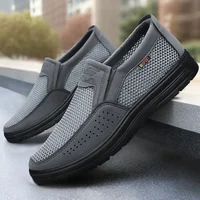 Men's Casual Slip-On Shoes Soft Bottom Breathable Versatile Dad Shoes Old Beijing Cloth Shoes EVA Insole round Toe PVC Outsole