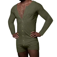 2024 Spring Solid Color Tight Jumpsuit Cross-border European and American New Home Wear Long-sleeved Sexy Jumpsuit 1