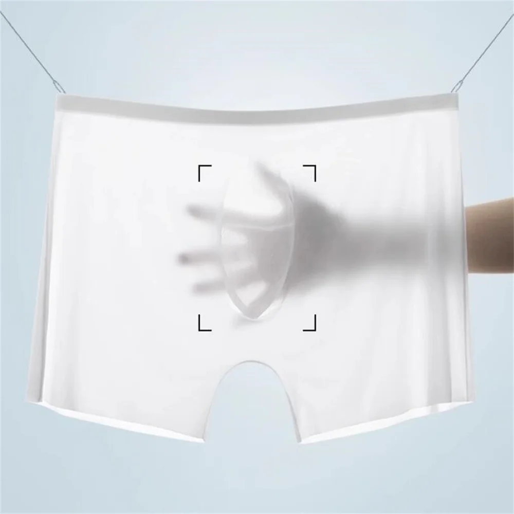 Super Lightweight Bulge Pouch Underwear Men Panties Ice Silk Boxers Seamless U Convex Trunks Male Sexy Shorts Plus Size L-XXXL 2