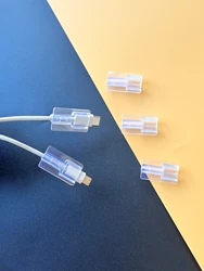 5-Pack Soft Silicone Cable Protectors - Durable Charger Guards (Clear)