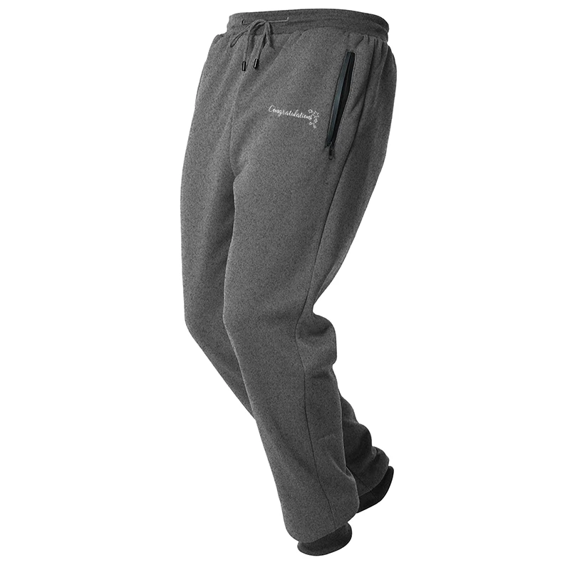 Für Herren Active Workout Athletic Fleece Jogger Jogginghose mit Reißverschlusstasche und Kordelzug – Detail 8