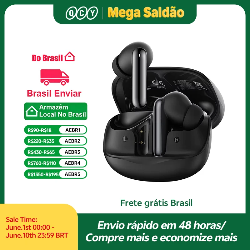 Qcy melobuds n50 anc bluetooth 5.4 fones de ouvido sem fio cancelamento de ruído ativo 6 microfones chamada clara fones conexão multiponto - AliExpress