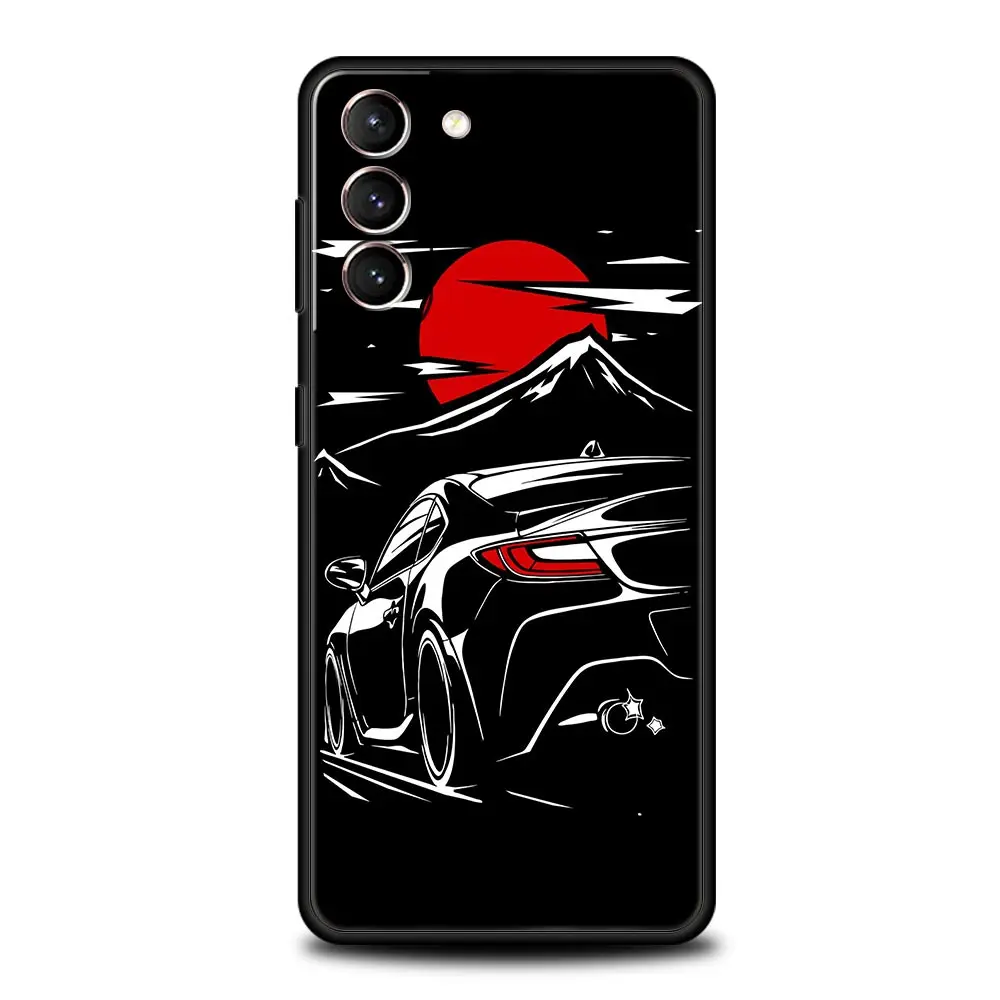 Japanese JDM Sports Car Black Silicone Phone Case