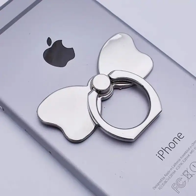 Sleek 360° Rotating Metal Bow Phone Ring Holder