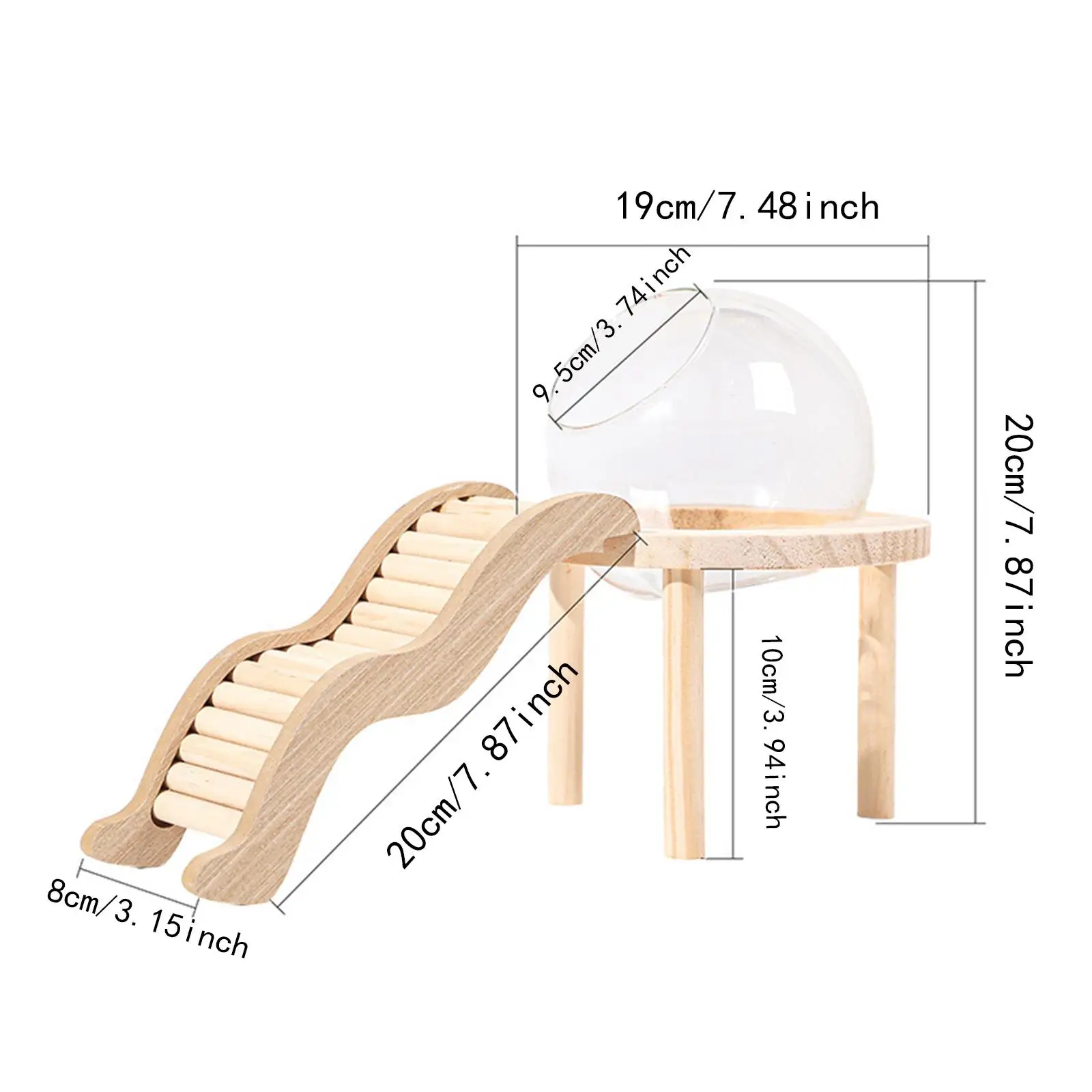 Hamster Sand Bath Container with Wooden Ladder for Pet Supplies Gerbils Mice Hamster Sand Bath Container with Wooden Ladder for Pet Supplies Gerbils Mice