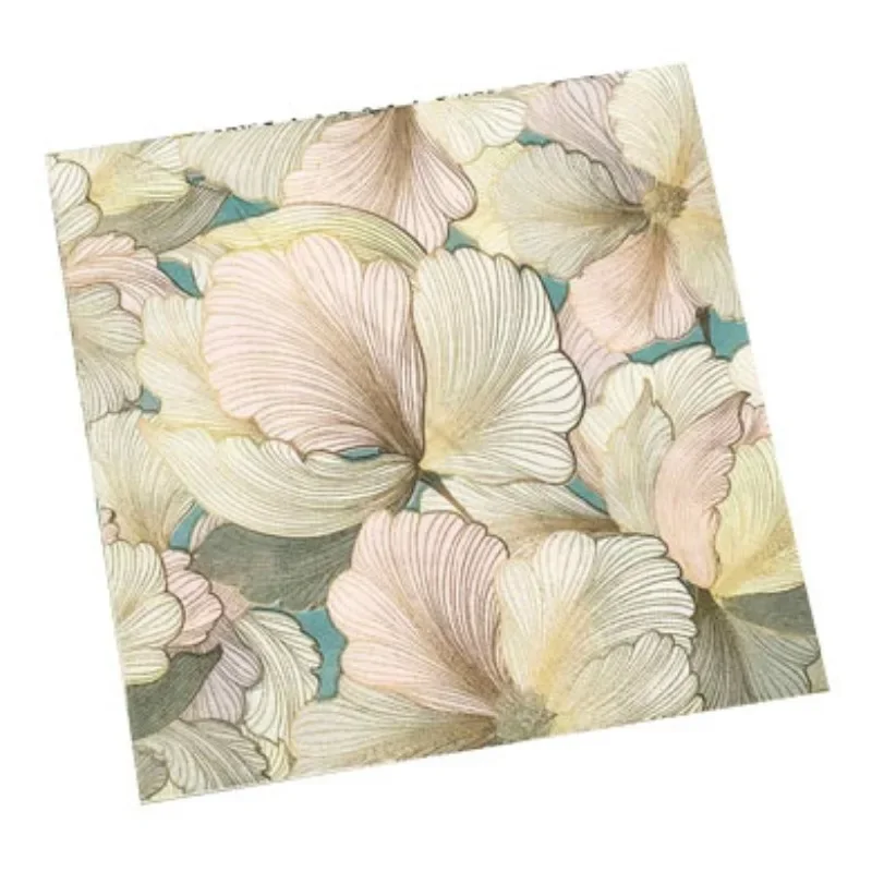Paper Napkins Colourful Printed Napkins Three-dimensional Flowers Square Napkins Wedding Hotel Party Folding Facial Tissues 20pcs/pac 33*33cm