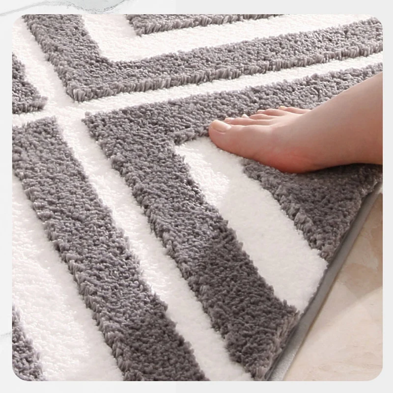 

1pc Microfiber Shaggy Floor Mat, Non-Slip Absorbent Bath Mat, Machine Washable Shower Carpet For Entryways,Shower,Hallways