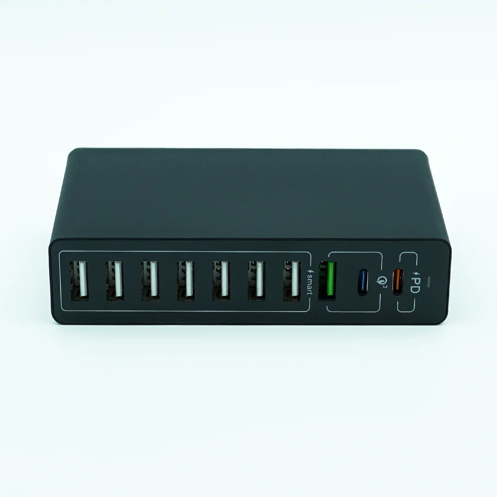 High-Speed 65W USB Charger with 10-Port Quick Charge 3.0 & Type C PD Fast Charging Adapter