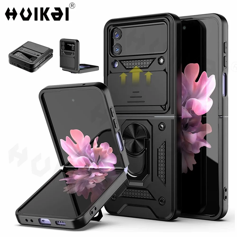 Enhanced Protective Camera Cover Case with Built-in 360° Rotating Ring Stand and Magnetic Shockproof Design