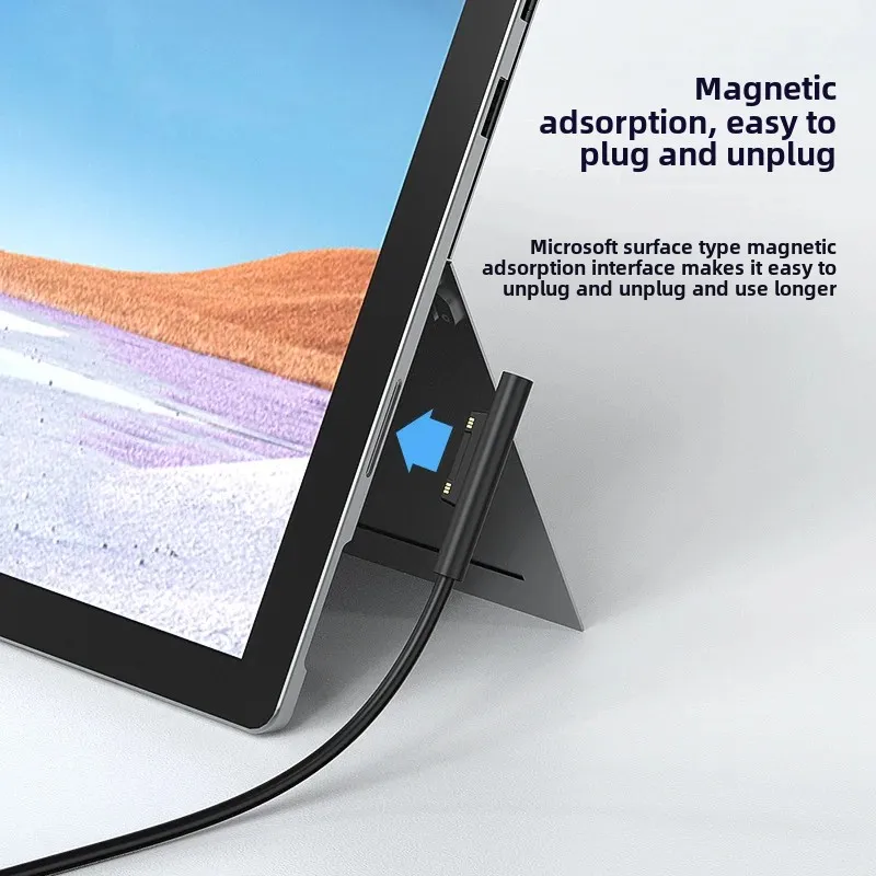Type-C to Microsoft Surface Pro Book Lap Tablet Power PD Fast Charging Line 65W Adapter Charger for Computer And Office