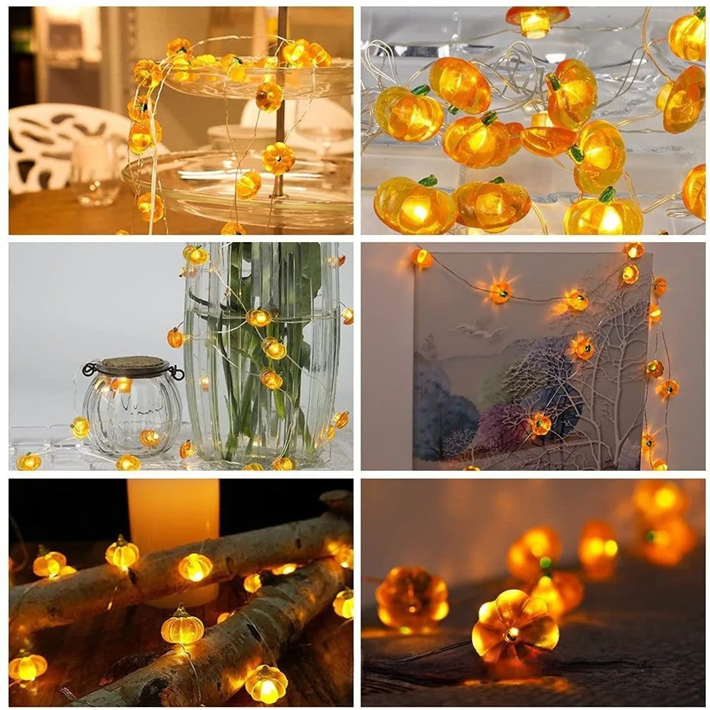 1/2PCS Reusable Halloween Decoration Available In 4 Colors Battery Halloween 3d Light String Safe Use Durable