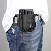Outdoor Leather EDC Tool Knife Sheath Pockets Multitools Holder Essentials Organizer Belt Pouch Pocket Hunt Portable Flashlight 5