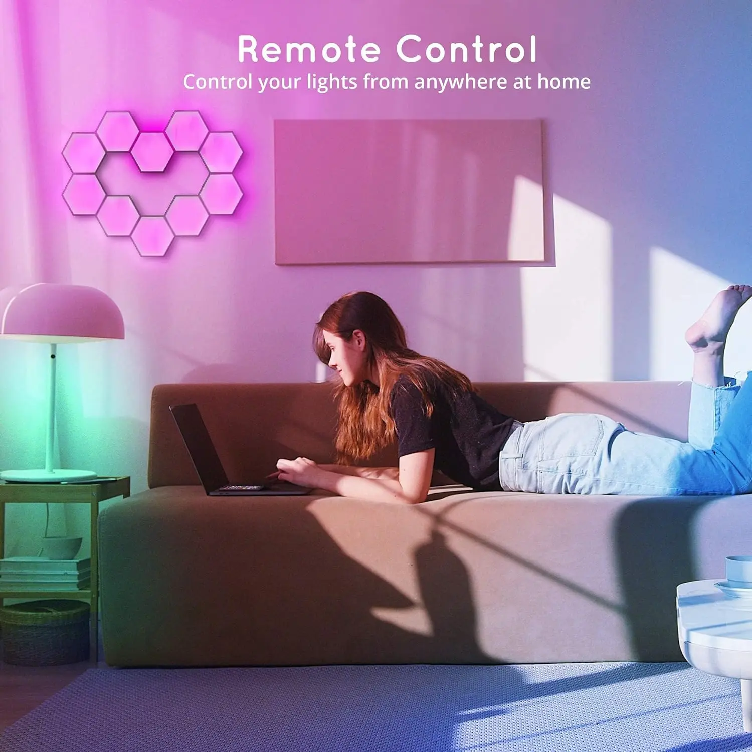 Smart Hexagon Wall Light led wall lamp wall sconces light wall lamp Dream Color RGBIC Ambient Lamp Bluetooth APP Control Music Sync Light Change Night For Game Room