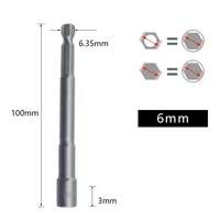 Magnetic Impact Nut Screwdrive Socket Set Metric Grade Nut  Driver Drill Bit Set 6.35mm Hex Shank 100mm Drill Bits Adapter Tools 2