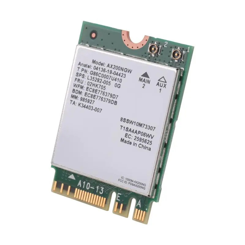 A01E-Wifi 무선 어댑터 카드 AX200 AX200NGW M.2 NGFF 블루투스 5.0 Wifi 6 2.4G/5G 802.11Ac/Ax