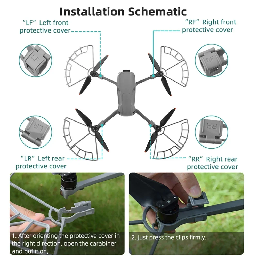Hélices DJI Mini 3 Pro/4 Pro - Protection Hélice Gris Clair