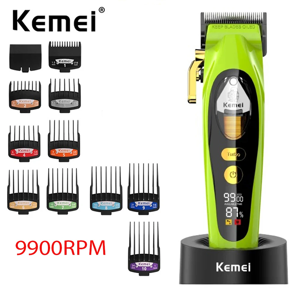 Kemei 2035 cortadora de pelo profesional inalámbrica para hombre máquina de corte de pelo de 9000RPM con Motor magnético