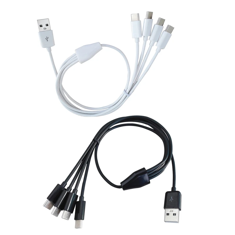 2 Pezzi Cavo Ricarica Multiplo USB-C 4 in 2, 1.2 m Cavo USB Multiplo Universale