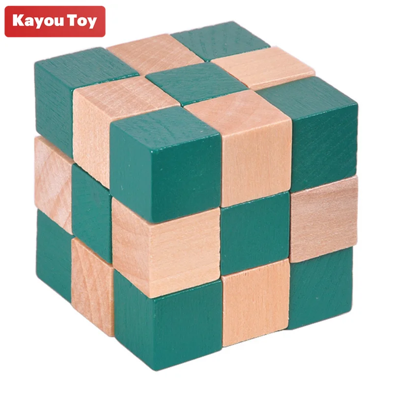 

Wooden Magic Snake Cube 3D Mind Puzzle Games for Adult Children