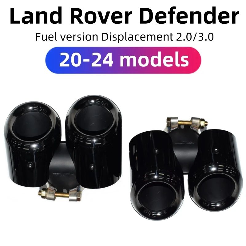 랜드로버 디펜더용 사각 배기 파이프, 스테인레스 스틸 블랙 머플러, KAHN 디자인, 2020 2021 2022 2023 2024