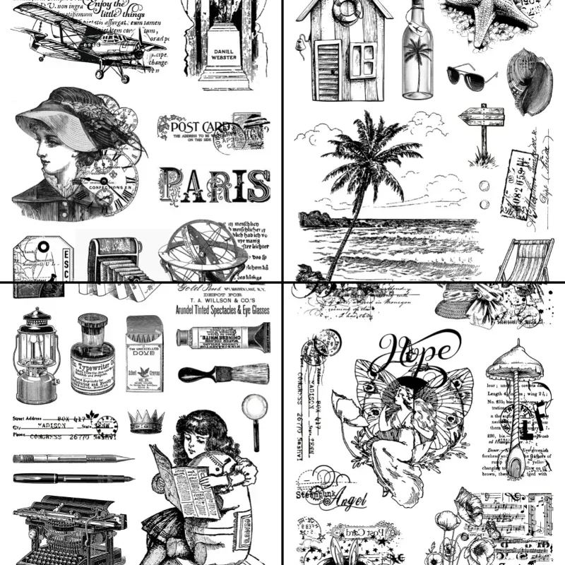 11*16cm Beach Flower Girl Element Silicone Clear Rubber Stamps for Card Making Handbook DIY Album Scrapbooking Crafts Supplies clear stamps clear rubber stamps