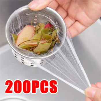 200Pcs Disposable Kitchen Sink Filter Sewer Drain Anti-blocking Garbage Bag Pool Leak Mesh Bag Mesh Strainer Sink Garbage Net