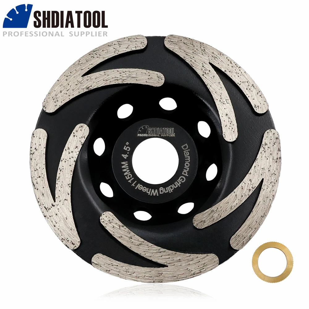 SHDIATOOL Dia115mm Diamond Grinding Cup Wheel Sanding Disc For Concrete Granite Marble Masonry Polishing Grinding Tool 4.5inch