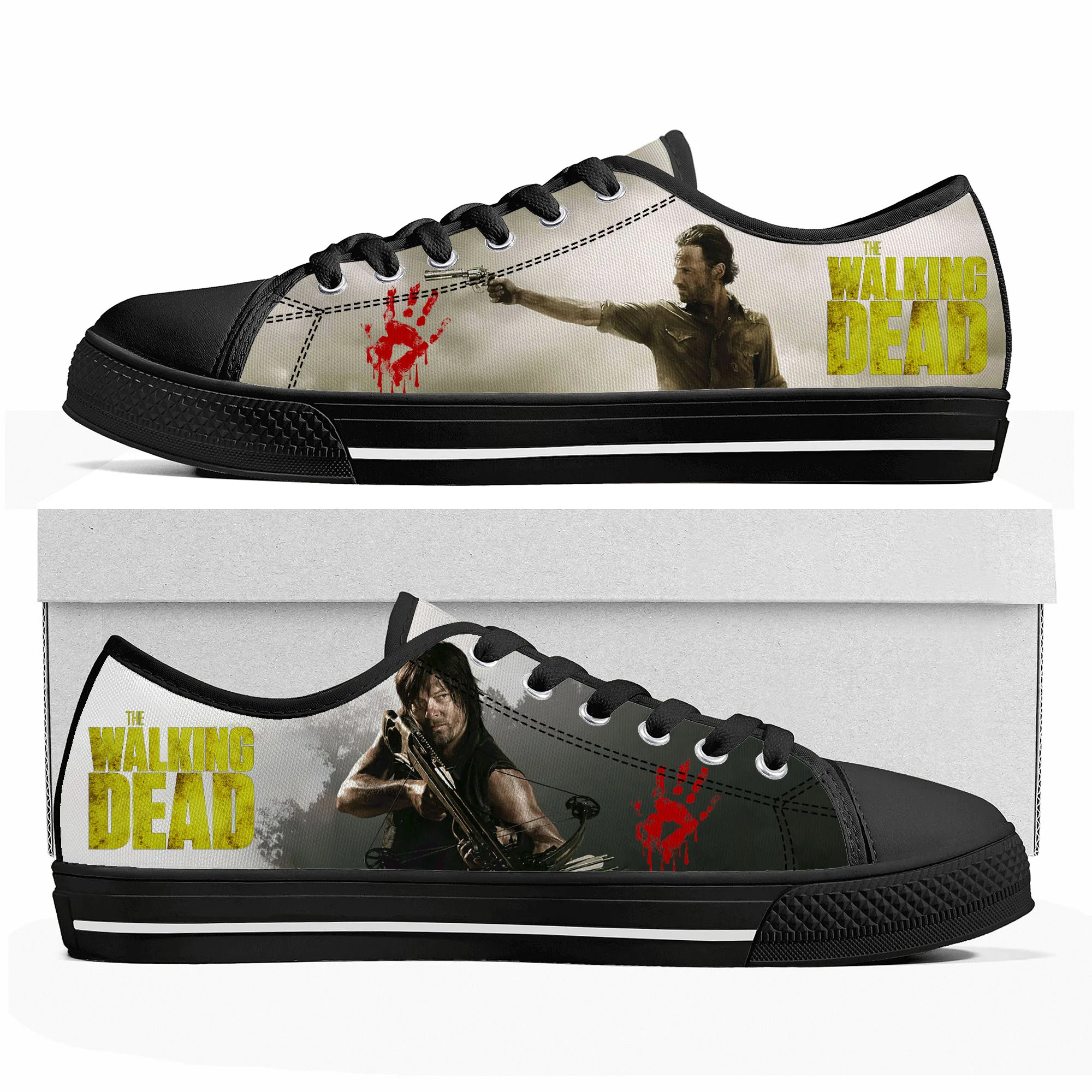 

The Walking Dead Horror Low Top Sneakers Mens Womens Teenager Canvas High Quality Sneaker Casual Custom Shoes Customize DIY Shoe