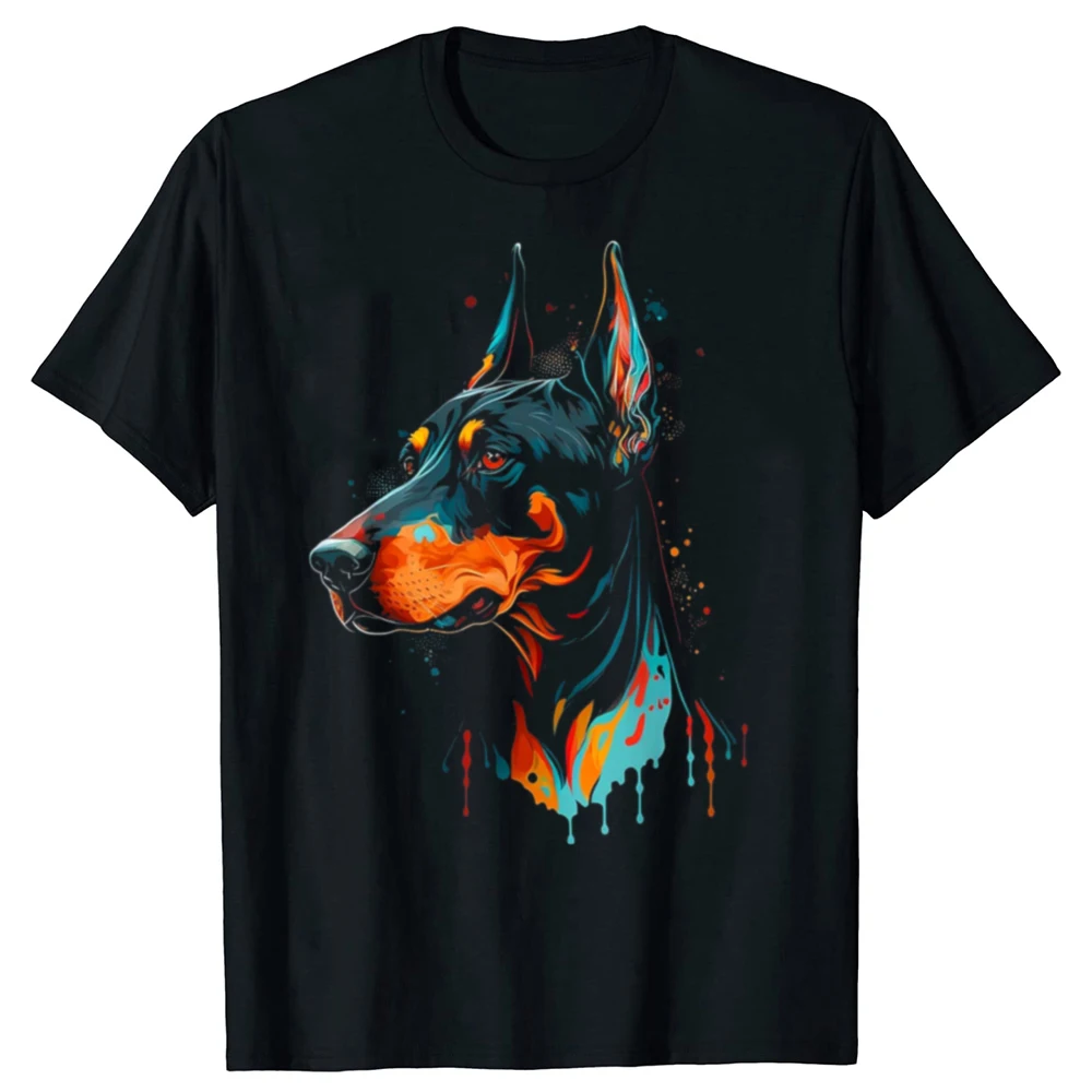 Lustige bunte Dobermann-Hundebesitzer-T-Shirts, Sommer-Grafik, Baumwolle, Streetwear, kurzärmelig, Geburtstagsgeschenke, T-Shirt, Herrenbekleidung