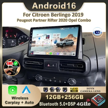 Radio Multimedia para Auto con Android 16 para Citroen Berlingo 2019, Peugeot Partner Rifter 2020, para Opel Combo, CarPlay, Auto DSP, BT 1