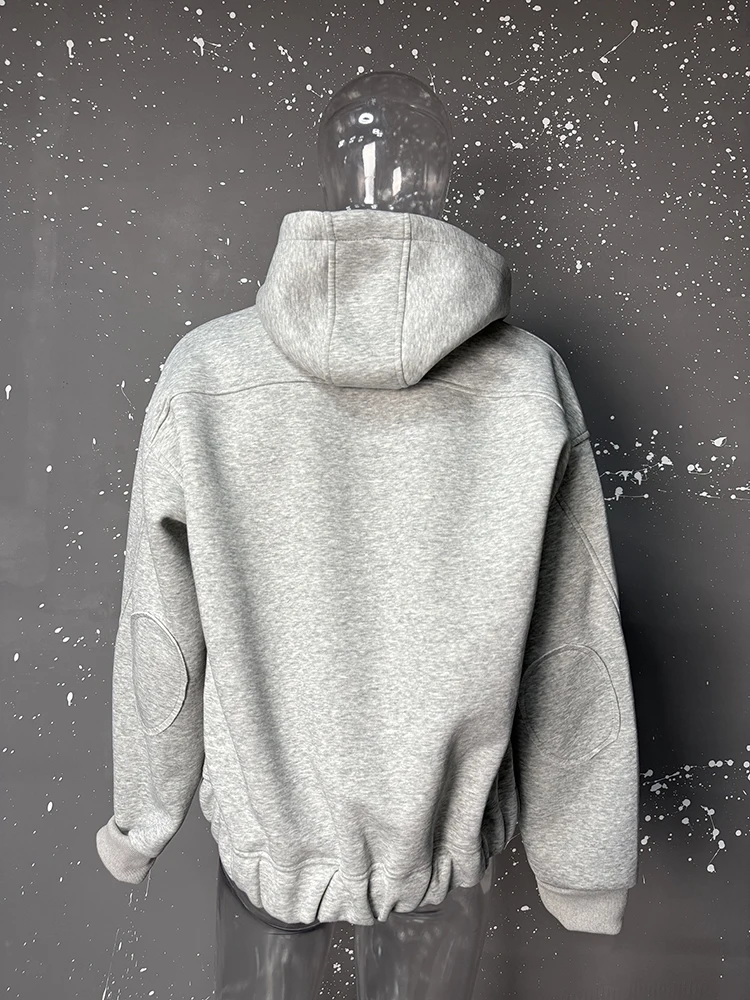 IEFB New Spring Men's Hoodies Hooded Zipper Structure Solid Color Loose Short Menswear Tops Casual Male Sweatshirts New 9W590