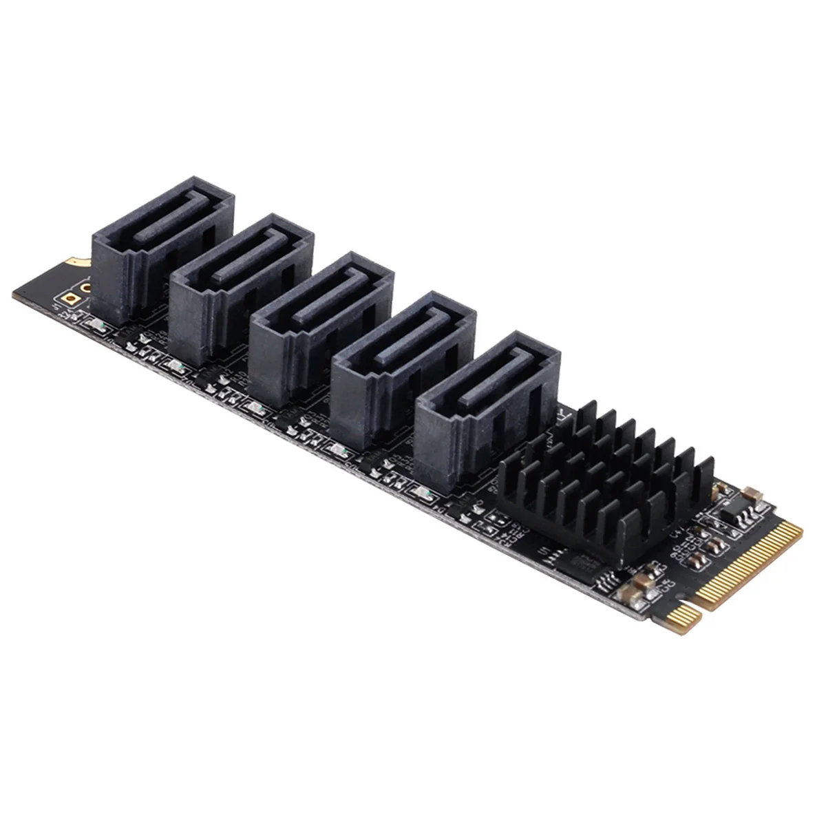 

Cablecc NGFF NVME M-Key 6 Гбит/с 5-портовый адаптер PCI Express на SATA 3,0 конвертер жесткая Фотокарта JMB585 2280