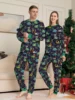 2024 Christmas Pajamas Set Santa&elk Print Parent-child Matching Outfits Family Look 2 Pcs Suit Baby&dog Romper New Year Clothes 3