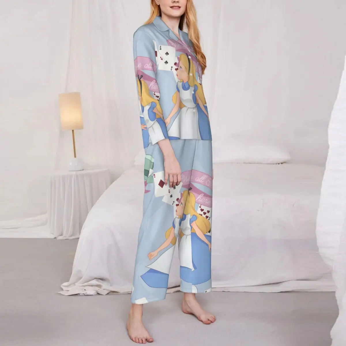 Alice-in-Wonderland Women Pajamas 2 Pieces Set Loungewear pyjama pour femme 4