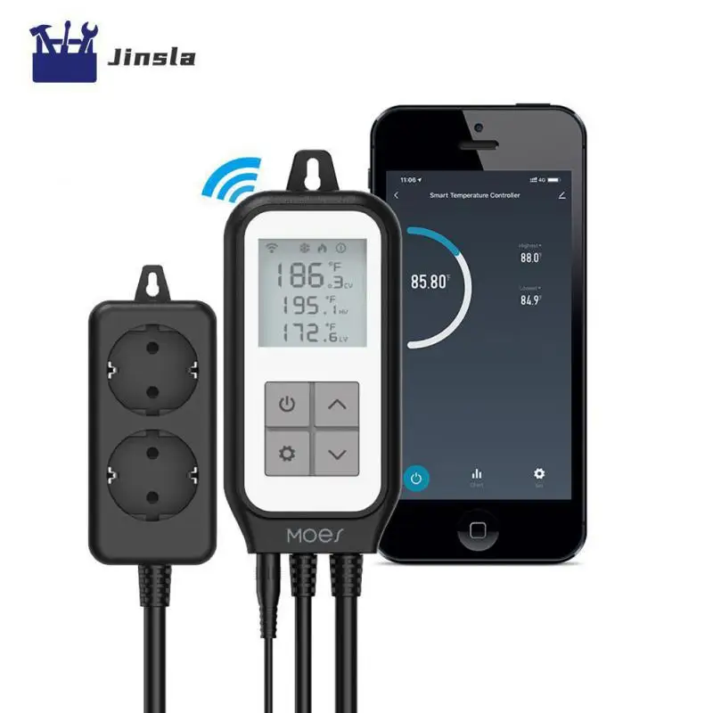 

Mini Relay Eu Socket Thermometer Tuy 2.4ghz Thermostat Pool Brewery Greenhouse Controller Dual Heat Cooling Smart Life Wifi