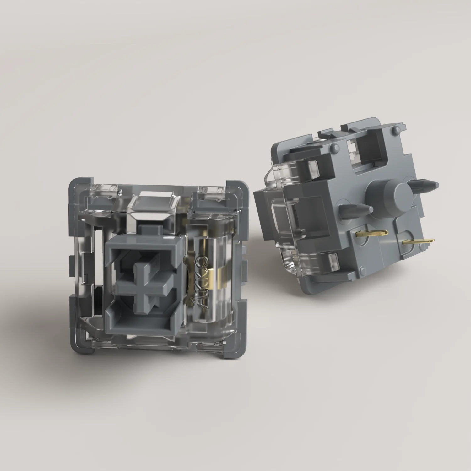 Interruptor Linear Akko com Stem Dustproof Compatível com Teclado Mecânico mx v3 Pro Silver Switches 40gf Pin 45 Pcs - Imagem 2