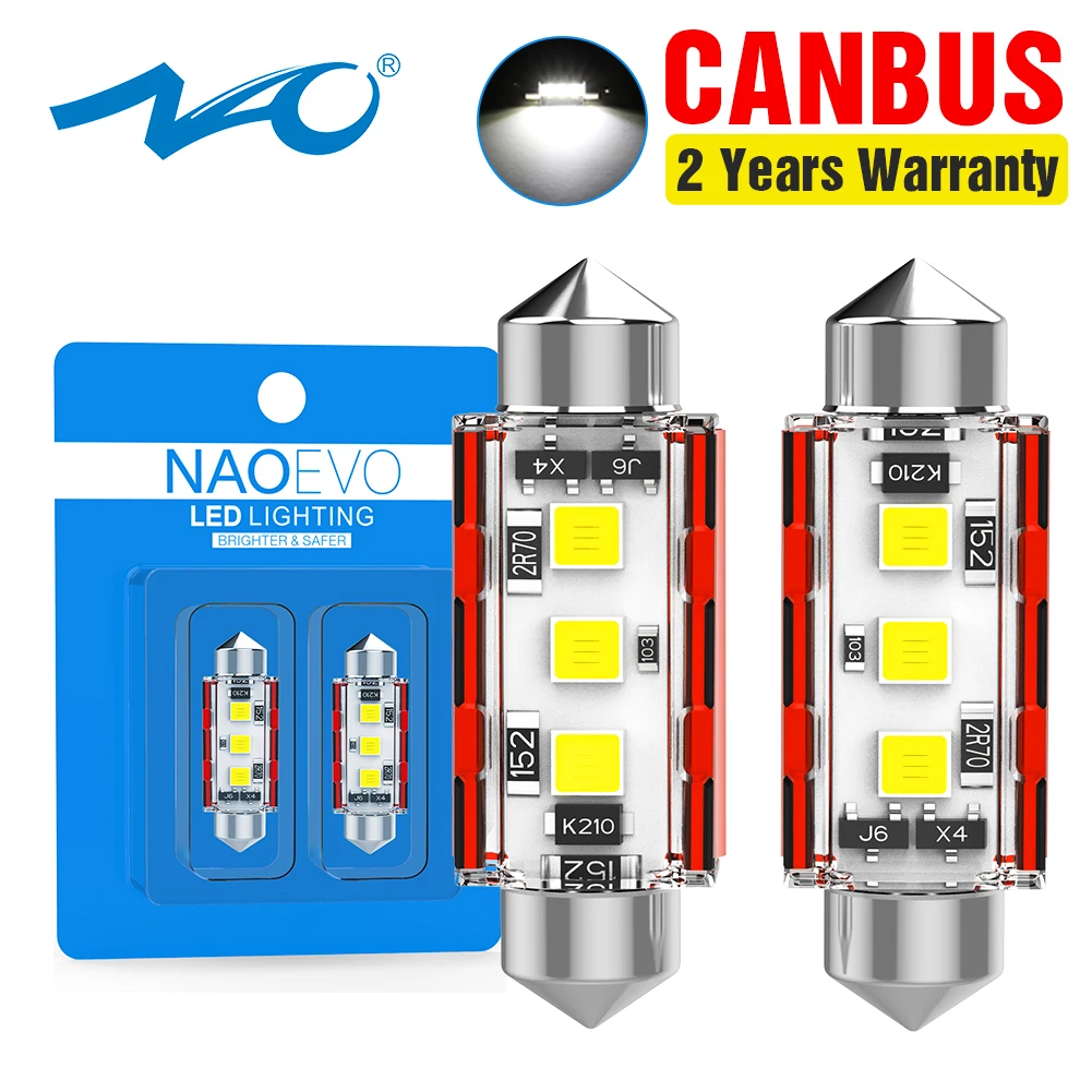NAO C5W LED CANBUS 31mm Festoon C10W 28mm 29 36 39 41 42 44mm 12V Car  Interior Light 3030 3 SMD Auto License Plate Dome Lamp - AliExpress