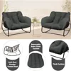 Rocking Chair Indoor & Outdoor,All Weather Wicker Patio Chair with Cushion & Pillow, Oversized Papasan Egg Chair 5