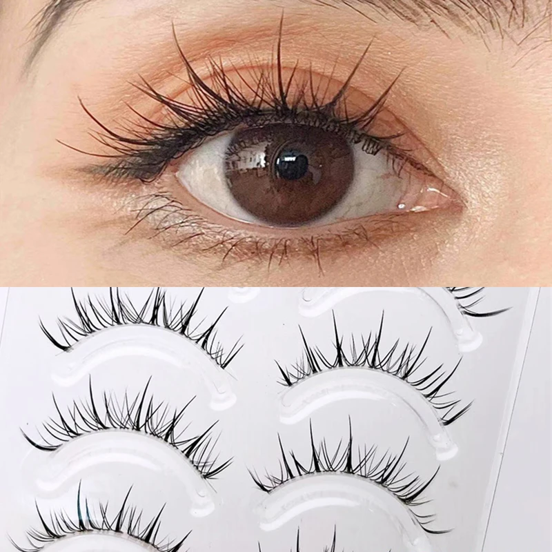 5 Pairs Air False Eyelashes Natural Transparent Thin Band Eyelashes