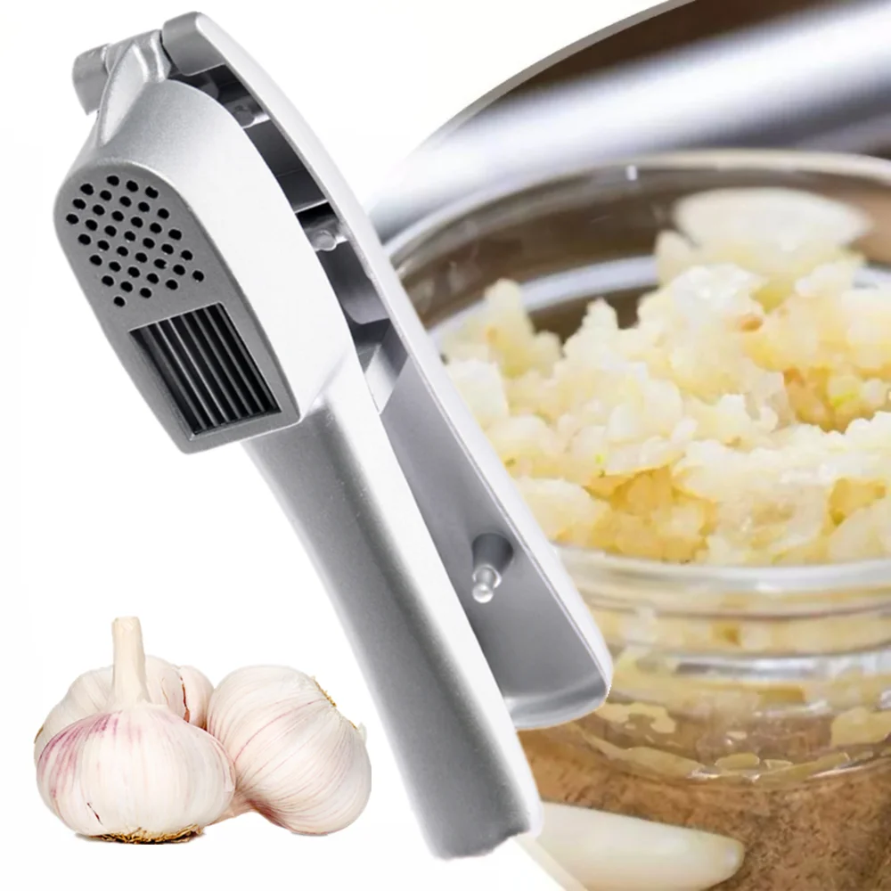 2 In 1 Aluminium Manual Garlic Press Multifunction Garlic Mincer with