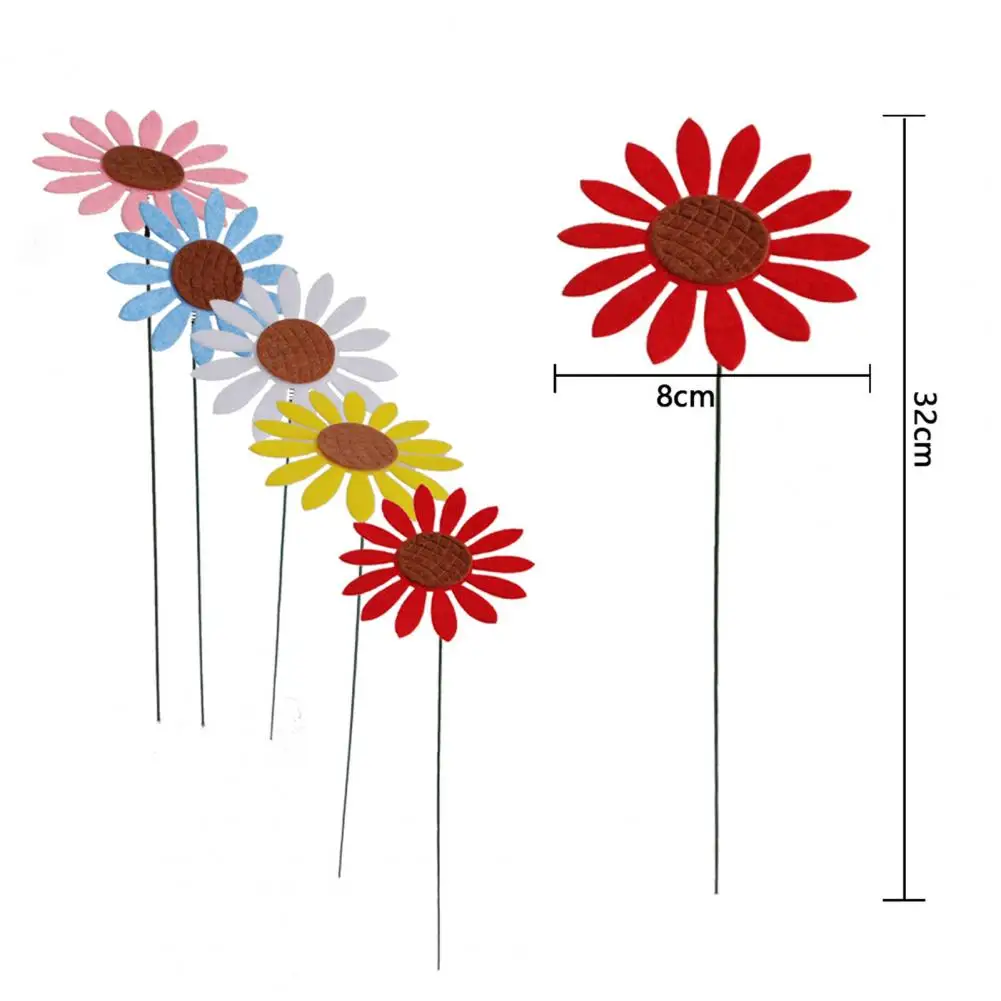 5pcs/set Floral Garden Stakes Flexible Diy Iron Wire Beautiful Metal Garden Flower  Sticks For Gardening