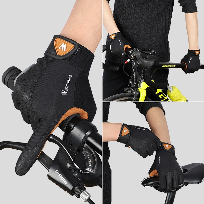 WEST BIKING Cycling Bicycle Gloves Men Women Touch Screen MTB Road Bike Gloves Shockproof Breathable Motorcycle Sports