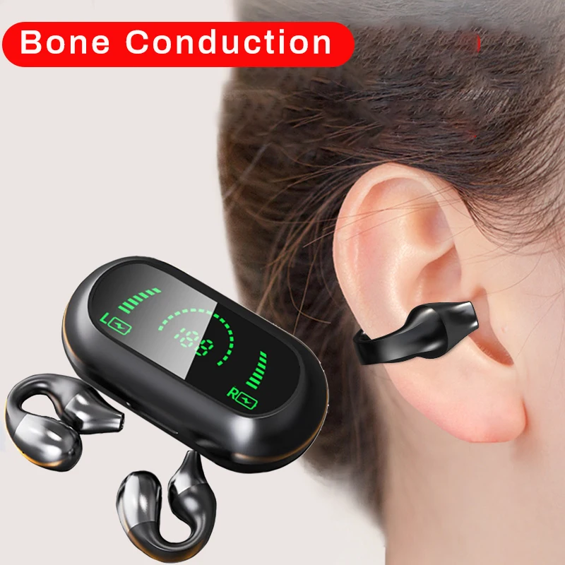 2023NEWBoneConductionEarphoneBluetooth52EarCliponEarEarring