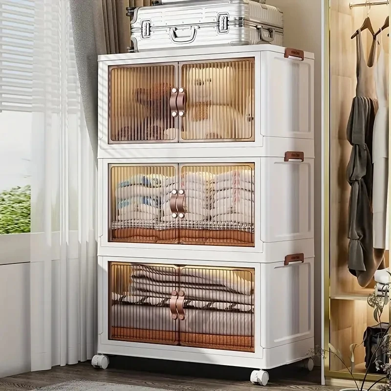 4/5 Layer Durable Plastic Storage Cabinet 1pc Large Capacity Easy Assembly Ideal for Kitchen Snacks Toys Wardrobes