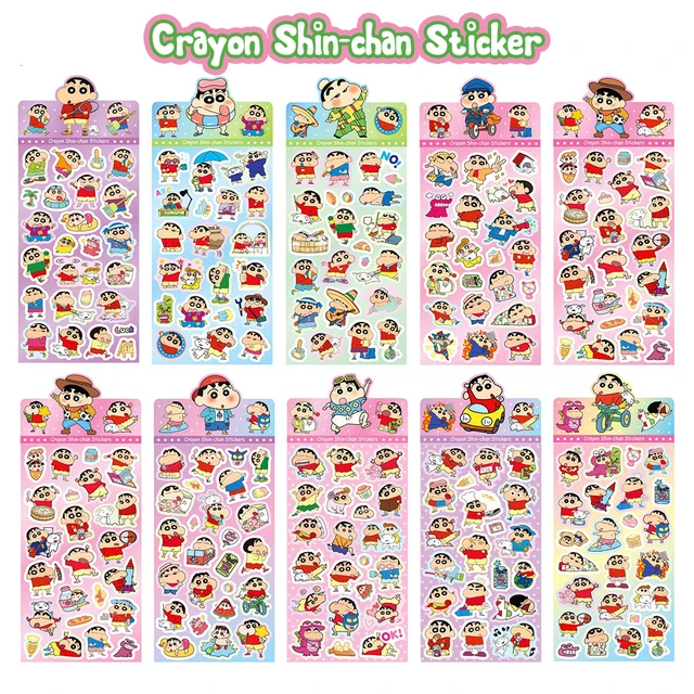 20Sheets Mix Crayon Shin-chan Anime Stickers 10Sheets Cute Hand Acount  Suitcase Phone Case Laptop Stickers Kids Toys Gifts 1